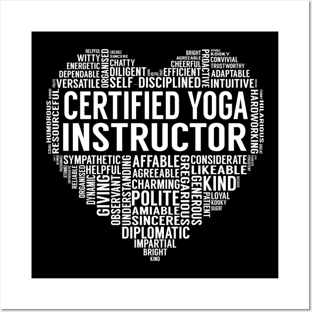 Certified Yoga Instructor Heart Wall Art by LotusTee